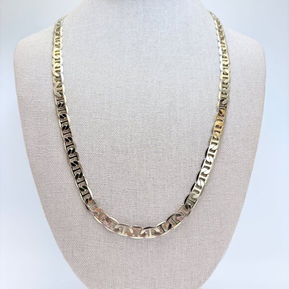 VTG 14K Gold Plated Copper Base Metal Mariner Link Chain Size 24" Length - Picture 1 of 12